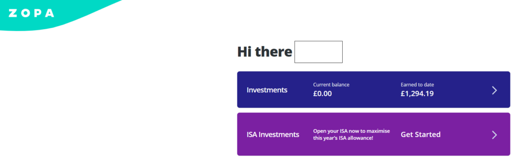 ZOPA £1,294 Interest Earnings